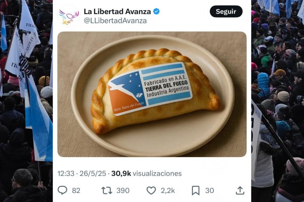 La Libertad Avanza se burla de la industria fueguina con una empanada etiquetada
